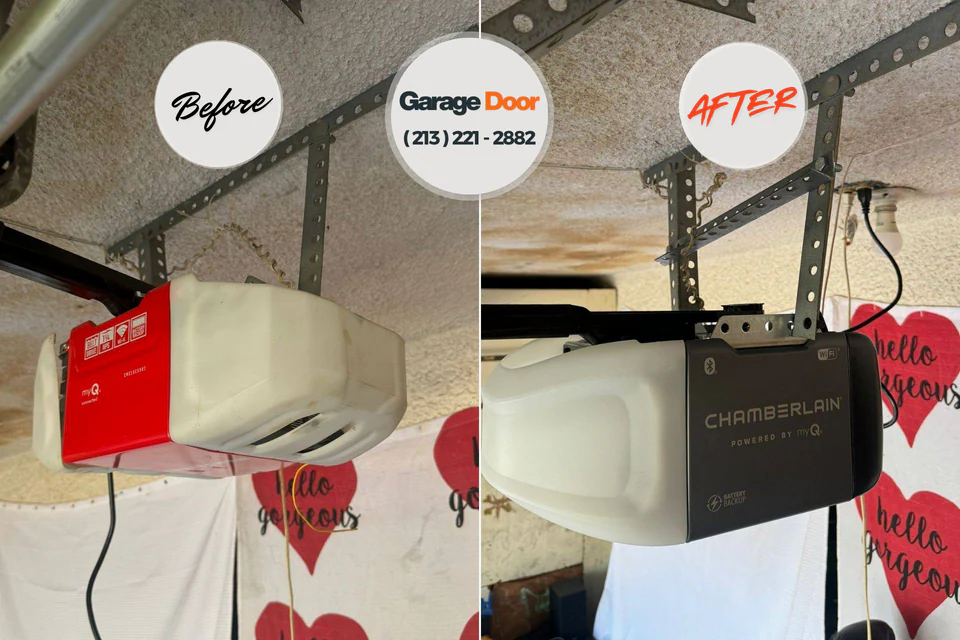 Before and after: garage door repair Lake Meade, PA